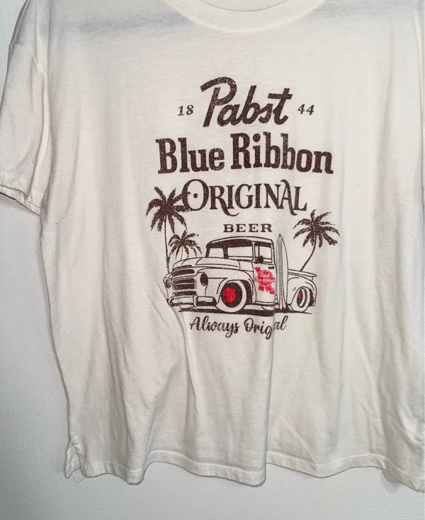 Maurices PBR Truck Graphic Tee Cream Brown Short Sleeve Summer - Image 6