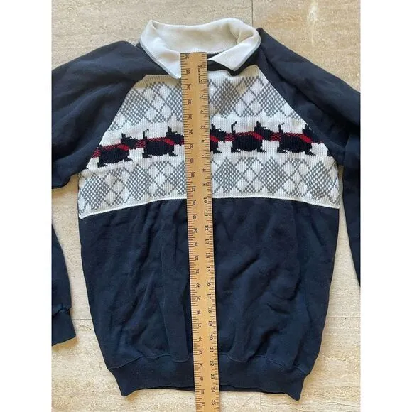 Up In The Air Vintage Hanes‎ Winter Collared Sweatshirt W Scottie Size L 42-44 - Image 5