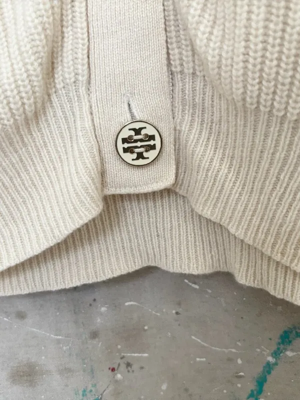 Tory Burch Cashmere Ribbed Cardigan - Image 6