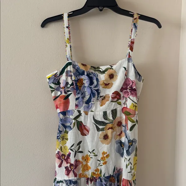 Farm Rio Off-White Greek Garden Lenzing™ Ecovero Euroflax Maxi Dress, Small,$260 - Image 9