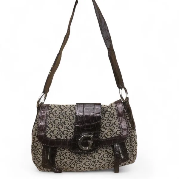 Vintage Guess Y2K Faux Leather Shoulder Hand Bag Purse Gothic Mcbling Emo Whimsy Grunge 2000s - Image 2