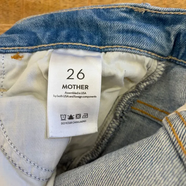 Mother Superior The Hustler Roller Sneak Jeans 26 I Confess Wide Leg Light Wash - Image 10