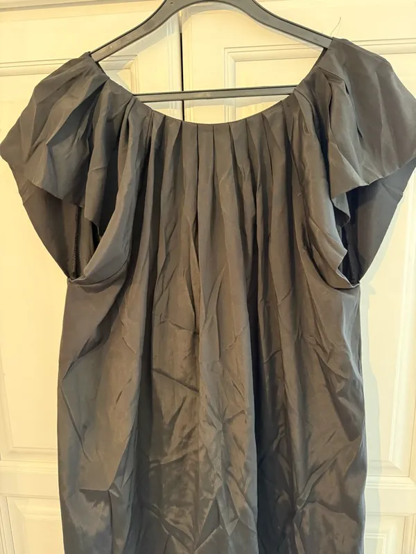Simple Black Round Midi Dress XL - Image 3