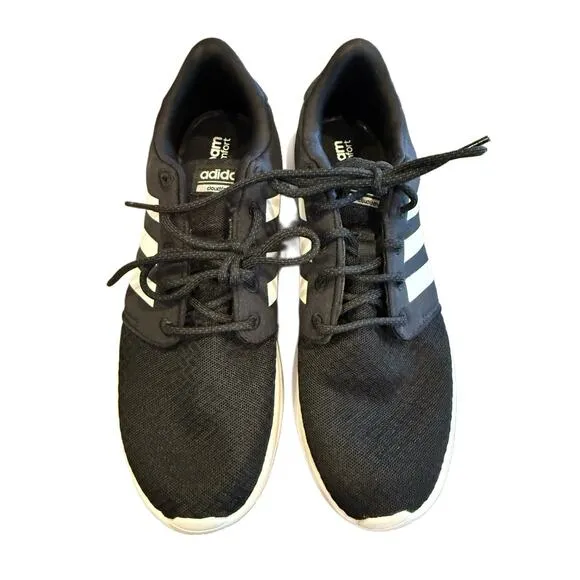 Adidas Cloud Foam BLK‎ w/WHT Stripes, Ortholite Comfort Athletic Sneakers EUC 10 - Image 3