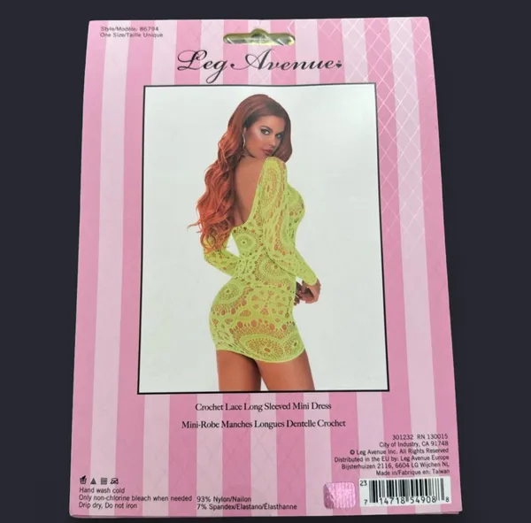 Leg Avenue Neon Yellow Lace Swim Cover-Up Or Lingerie - Image 6