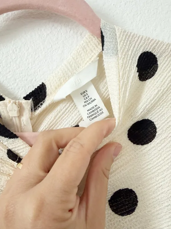 H&M Cream Maxi Dress with Black Polka Dots - Image 8