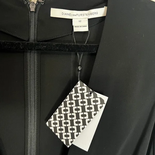 Diane von Furstenberg DVF Kyara Tuxedo Romper Black NWT Size 12 - Image 11