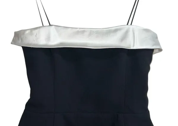 Amanda Uprichard Lucienne Strapless Skort Romper Dress In Black & Ivory - Image 4