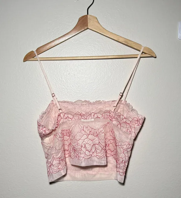 Free People Intimately | Double Date Embroidered Mesh Crop Camisole - Image 9