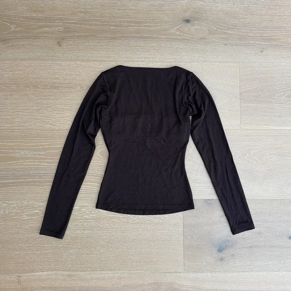 SKIMS Long Sleeve Top Square Neck Size XXS Brown - Image 4