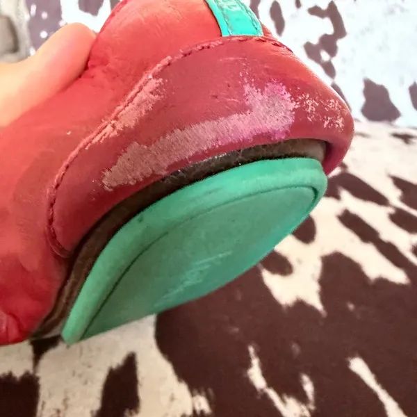 Tieks Red Leather Ballet Flats Foldable Travel Shoes Size 8 - Image 3