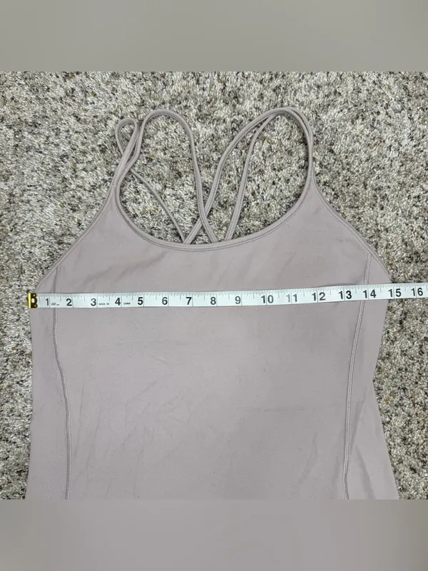 Lululemon Free To Be Tank Top Nulu Smoky Blush Pink 8 W1BFMS Criss Cross Straps - Image 5