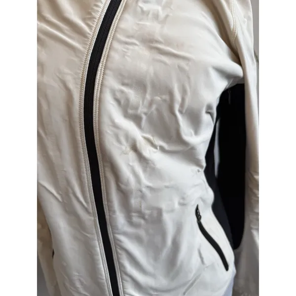 Lululemon Jacket Size 10 Full-Zip Ivory Black Lace Sleeve Run Draft Dodger‎ - Image 4