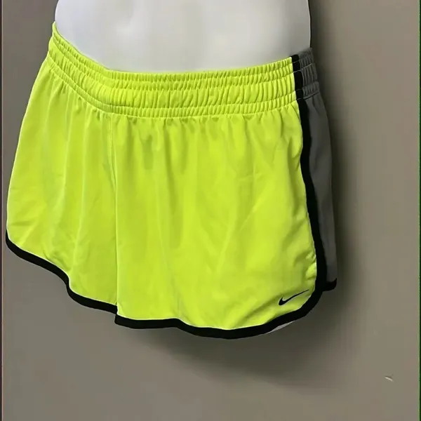 Nike Women’s Dri-Fit Neon Yellow Shorts w/ Elastic Band and Drawstring- Large - Image 2