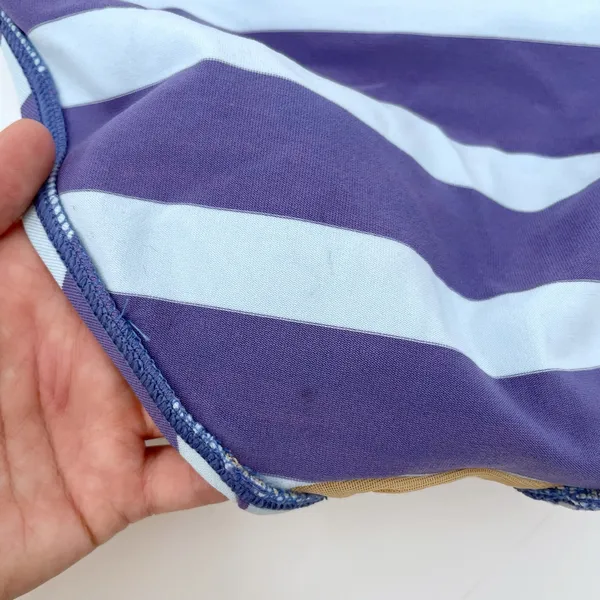 Ralph Lauren Sport Blue Aqua Y2K Wide Stripe Bikini Bottoms Coastal Pool Size 10 - Image 11