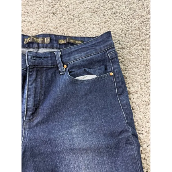 Kardashian Kollection Kim Curvy Skinny Jeans Dark Wash Indigo Size 10 - Image 6