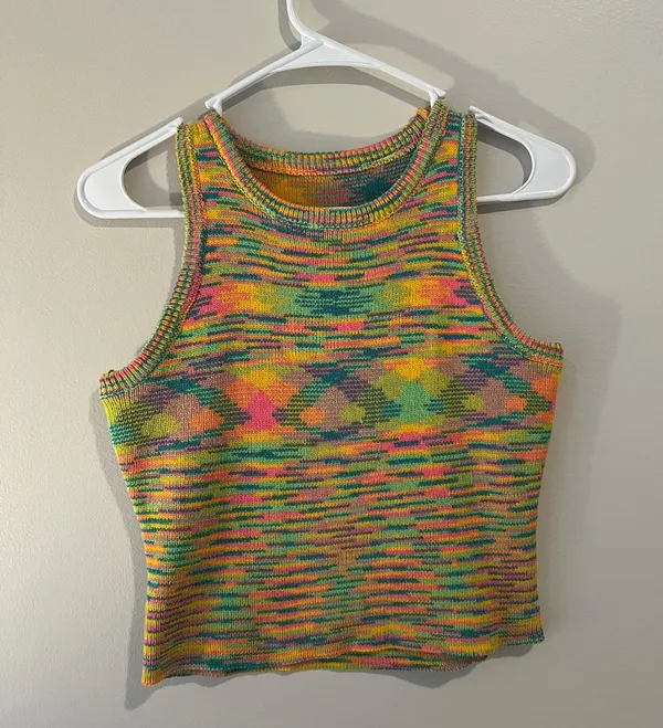 boutique rainbow knit top Multiple - Image 2