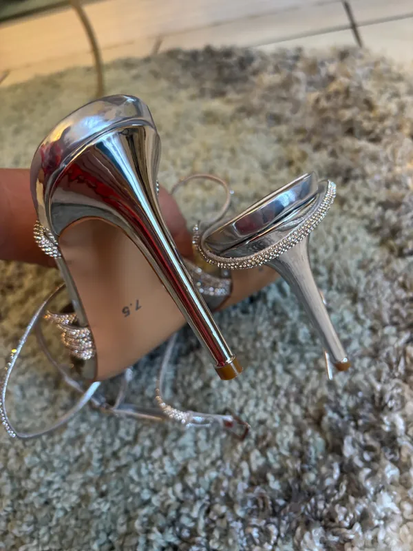Stunning silver heels size 7.5 🩷 - Image 7