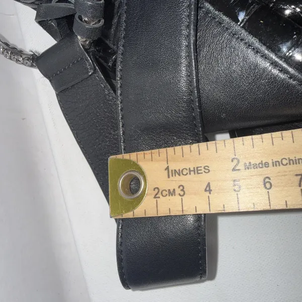Vintage Y2K Brighton Cher Bag Black Shoulder Tote Croc Leather‎ Gorpcore Purse - Image 10