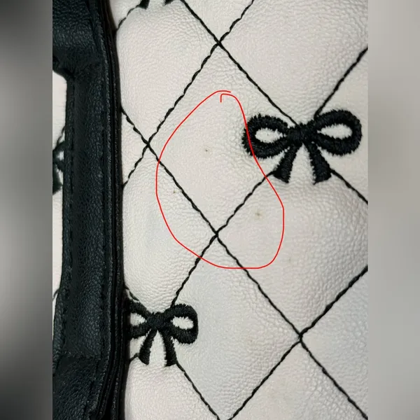 Luv Betsey By Betsey Johnson Pink Black Large Bag Bows Tote Quilted Y2K‎ Quirky - Image 7