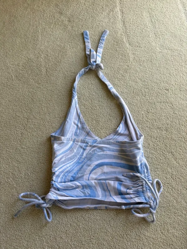 Hollister Blue Designed Adjustable Halter Tank - Image 2