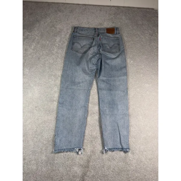 levis premium wedgie denim jeans button fly raw hem size 26 - Image 7