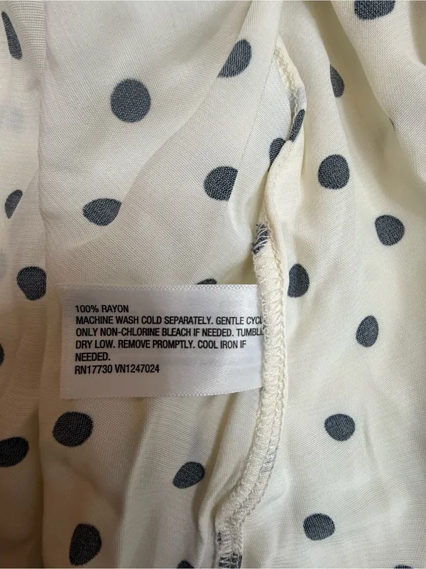 a new day Cream Polka Dot Puff-Sleeve Wrap Dress size XS - Image 9