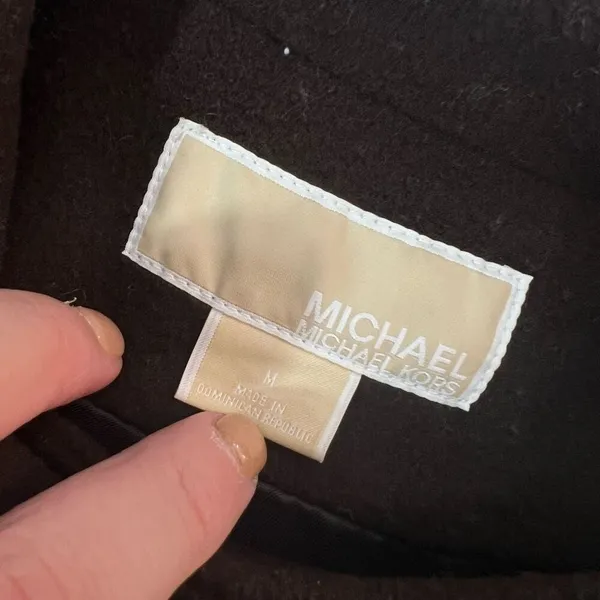 Michael Michael Kors Brown Double Breasted Wool Blend Lined Peacoat Size Medium - Image 8