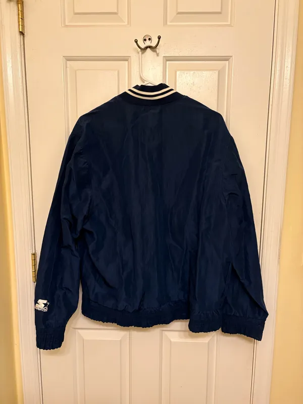 Michigan Wolverines STARTER Navy Blue Y2K Style Quarter Zip Lightweight Jacket - Image 2