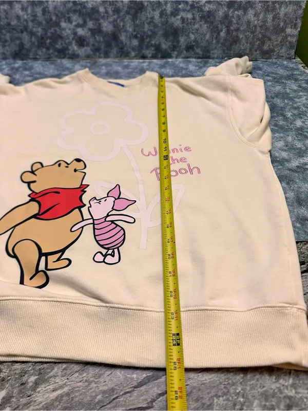 Disney Cream Winnie the Pooh & Piglet Crewneck Sweatshirt XXS - Image 5