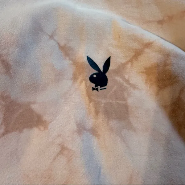 💜PLAYBOY Men's Tie-Dye Crewneck Sweatshirt - Beige/Pink - Image 2