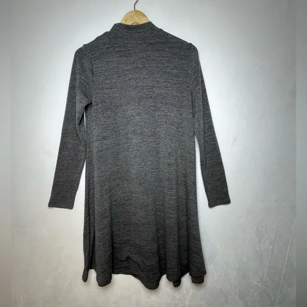 Abercrombie Women’s Gray Mini Dress Sz M Y2K Mock Neck Long Sleeve Fit Flare - Image 4