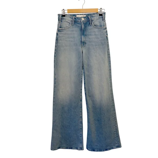 Mother Superior The Hustler Roller Sneak Jeans 26 I Confess Wide Leg Light Wash - Image 3