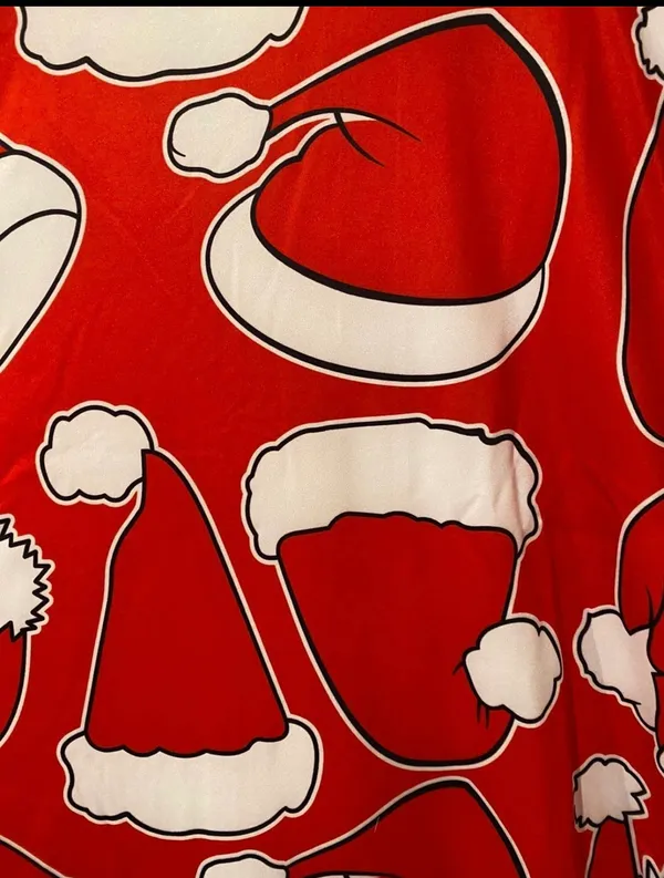 Boutique Meaneor Santa Hats Holiday Long Sleeve Christmas Dress in Red/White - Large NWT - Image 5