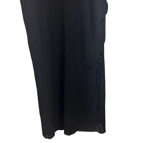 Zara Hooded Sleeveless Midi Dress Black Side Slit Sheer Size M/L NWT - Image 11