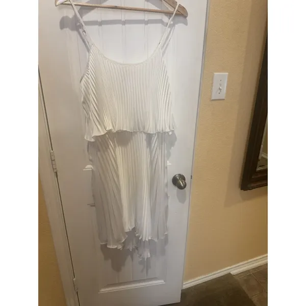 Cache High Low Accordion Pleated Dress Spaghetti Strap Size LARGE - Image 10