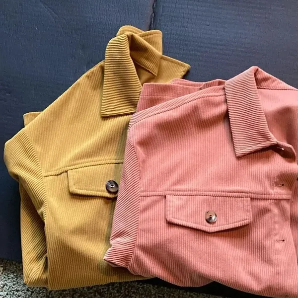 Dokotoo 2 Corduroy Button Downs size S shackets perfect for layering like new - Image 3