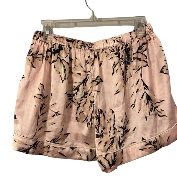 House of Harlow 1960 Pink Tropical Satin Pajama Set‎ Shorts Small Womens - Image 4