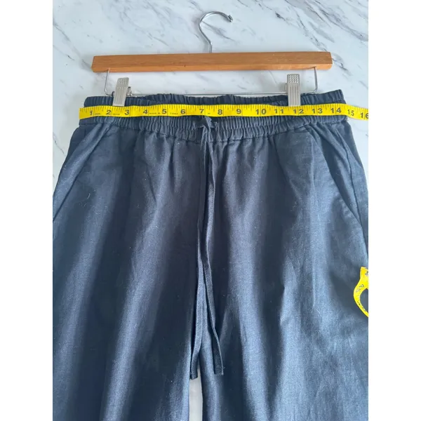 J.Crew‎ Womens Pants Black Linen Cotton Blend Drawstring Basic Lightweight Size 4 - Image 4