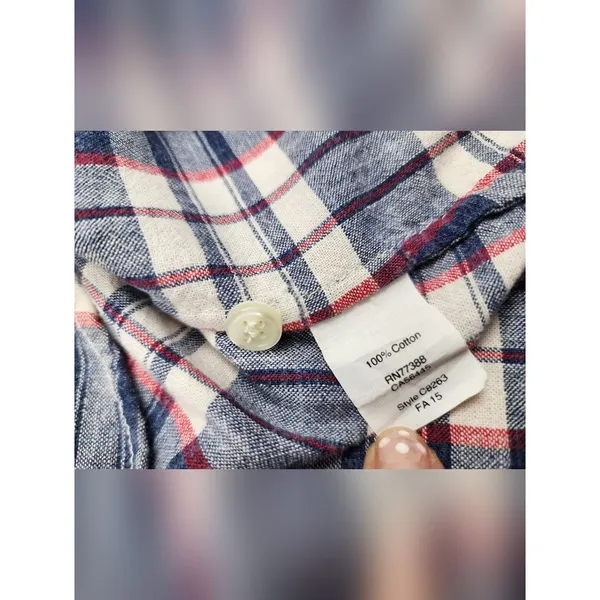 J.Crew Women's Plaid Shirt Homespun Boy Fit Popover Blouse 100% Cotton Size M - Image 8