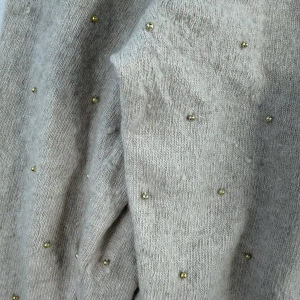 Banana Republic Sz L Sweater Filpucci Merino Wool‎ Cashmere Yarn Beaded Pullover - Image 5