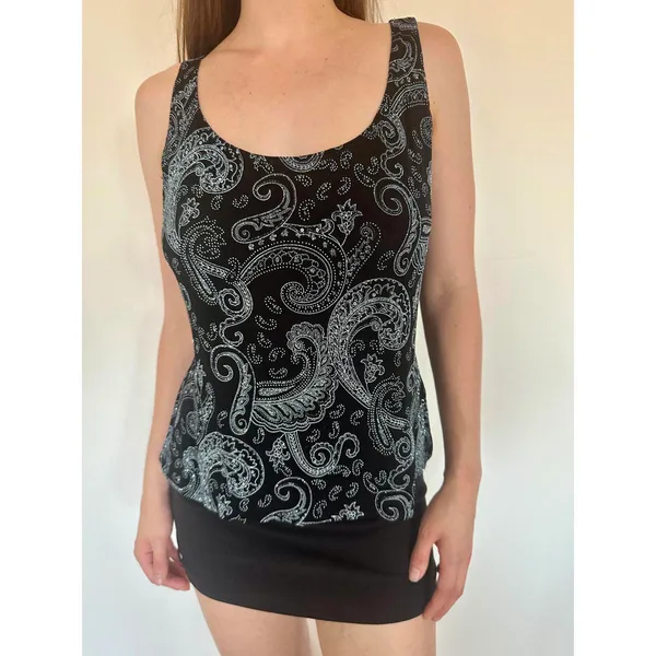 Alex Evenings Vintage Glitter Paisley Fancy Tank Top - Image 2