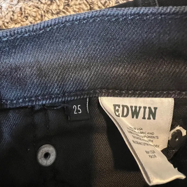 EDWIN Hana Classic Tapered Black‎ Denim Jeans Women's Size 25 - Image 4