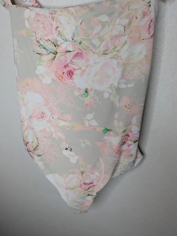 Dippin' Daisy's Romantic Floral Print One-Piece Swimsuit Ruffled Straps Medium - Image 3