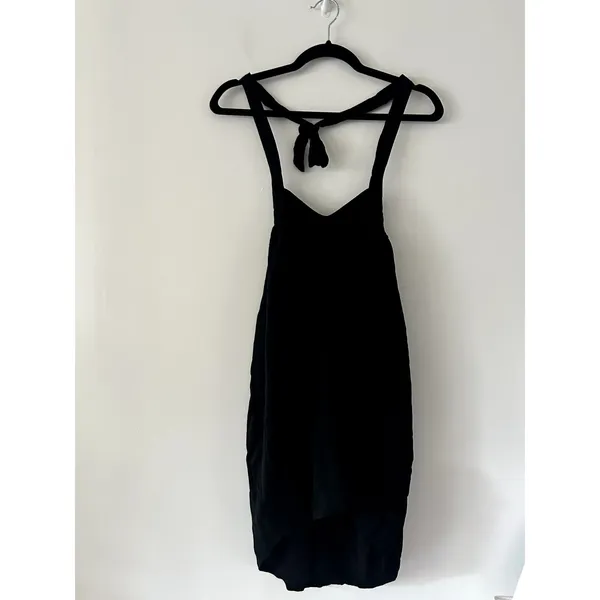 Superdown x Revolve Trina Shift Black Halter Tie Dress NWT Size S - Image 3