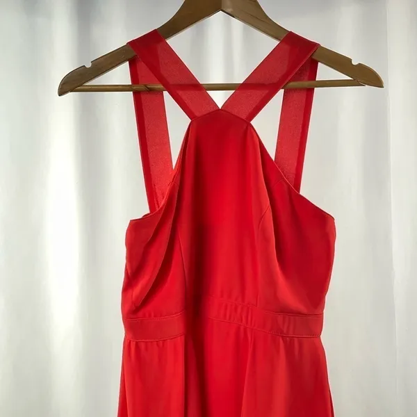 Lulus Forevermore Skater Dress in Coral Red Size‎ Small - Image 4