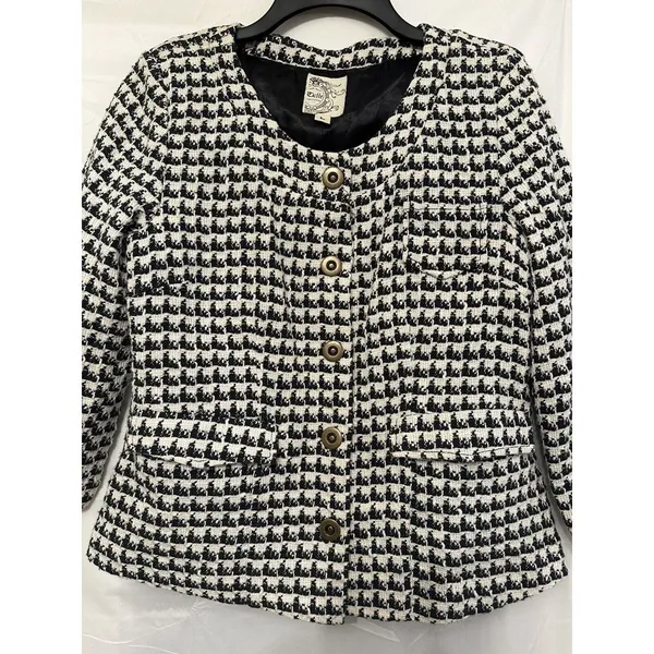 Anthropologie‎ Tulle Tweed Blazer Fitted Jacket Blazer Lined Women’s Size Large - Image 2