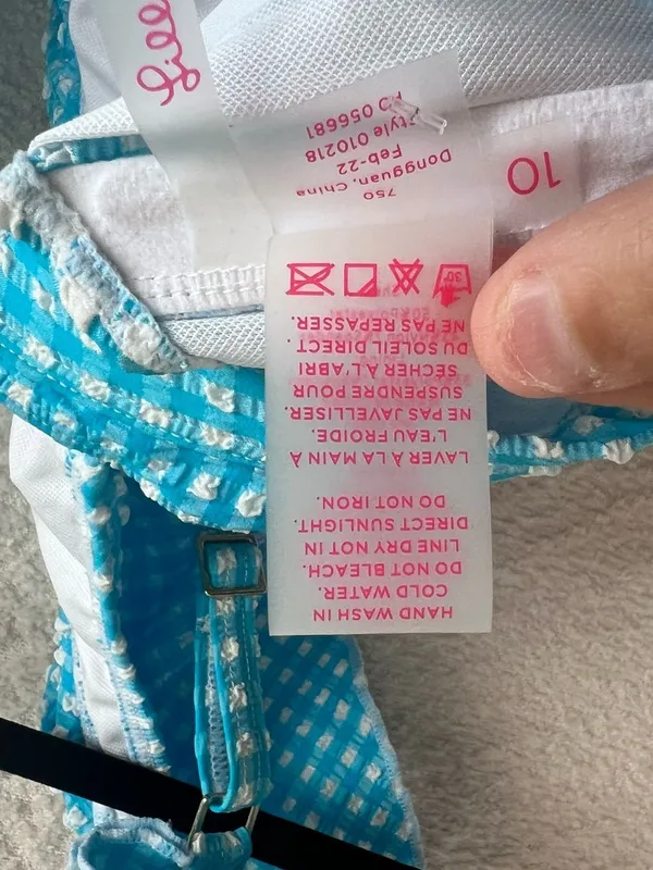 Lilly Pulitzer Blue White NWOT Women’s Aelin‎ Crinkle Gingham Bikini Top Size 10 - Image 8