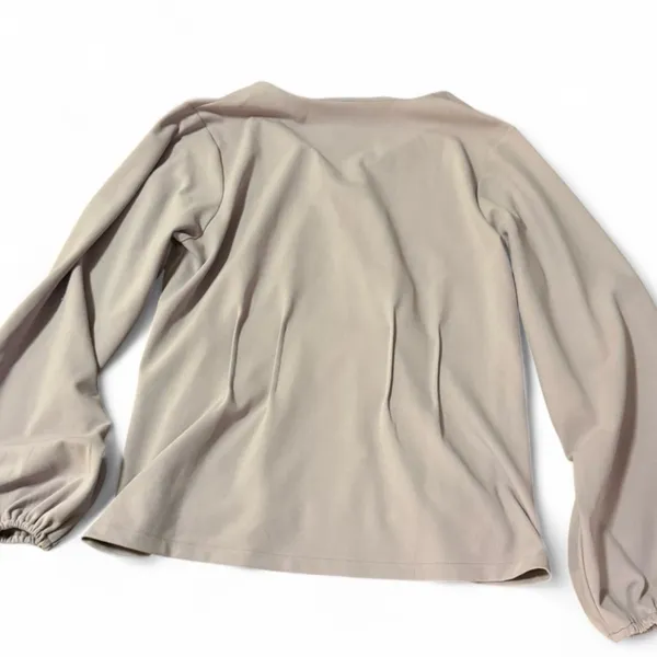 Ann Taylor Light Lilac Pleated V-Neck Top Size Large - Image 2