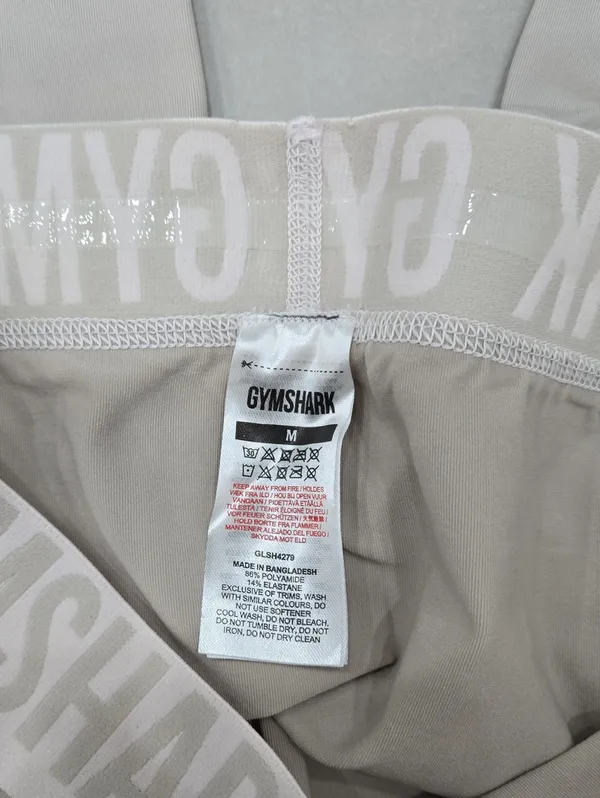 New Gymshark Woman's Light Gray Biker Shorts Size M - Image 6